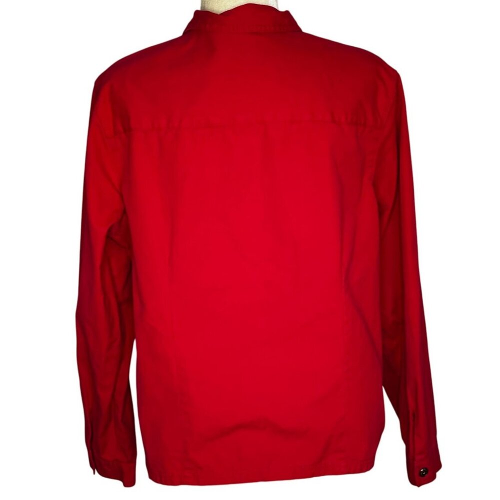 Vintage Classic Elements Red Cotton Button Front … - image 4